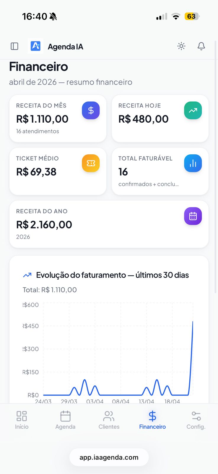 Financeiro IAAgenda